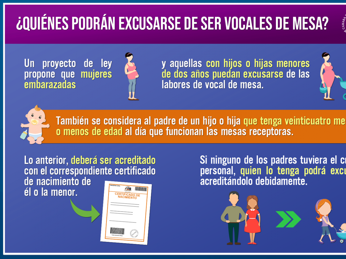 Despachan proyecto que permite a embarazadas excusarse de ser vocales de mesa