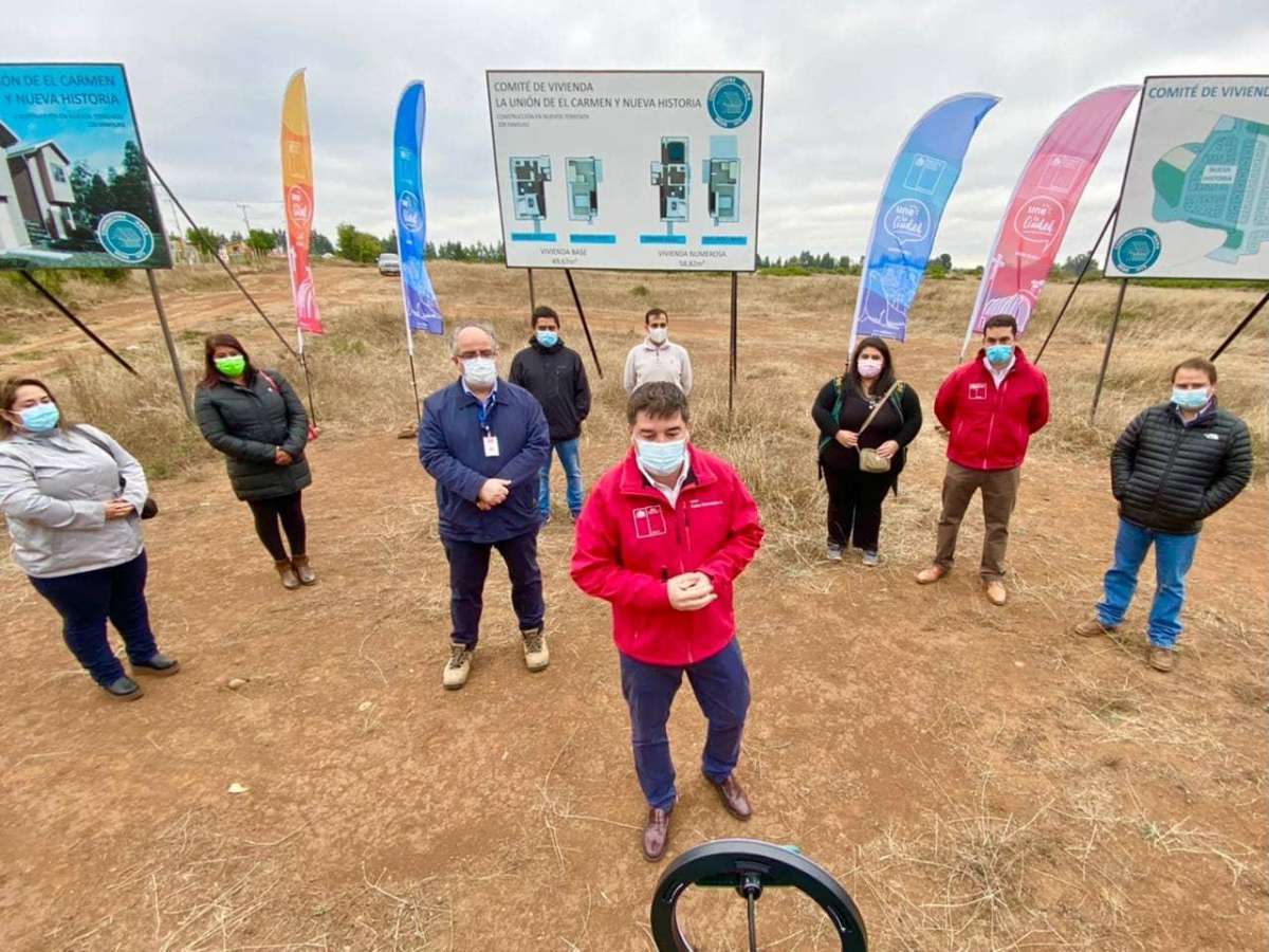 Intendente junto autoridades Minvu entregan fecha de inicio de obras a 209 familias de El Carmen