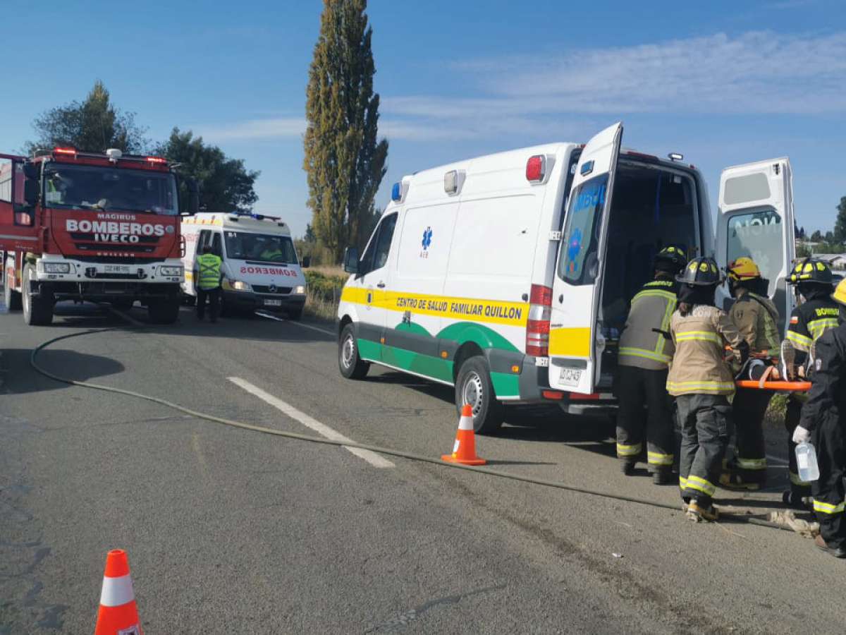 Una persona fallecida y dos lesionados de diversa consideración dejó accidente vehicular registrado la tarde del domingo en Quillón