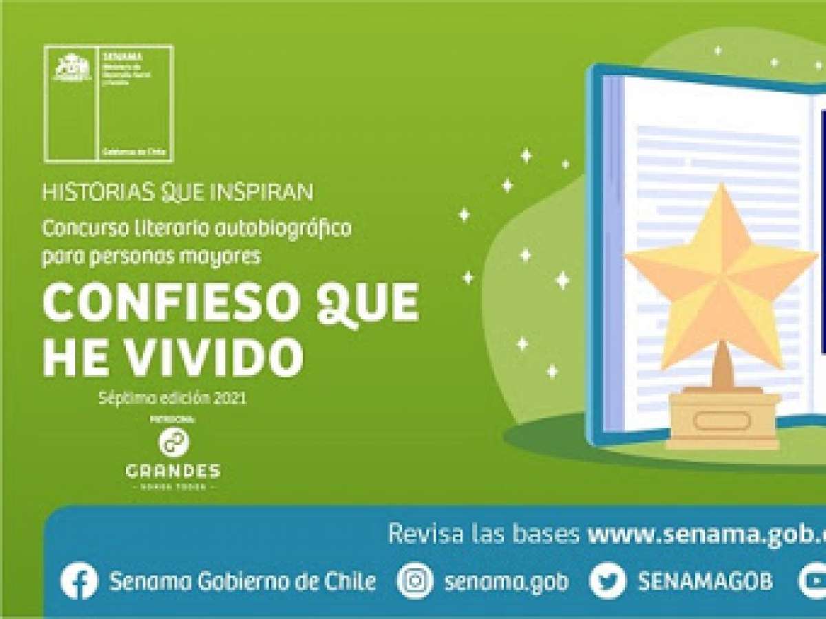 SENAMA invita a las personas mayores del país a participar en el concurso literario autobiográfico ‘Confieso que he vivido’