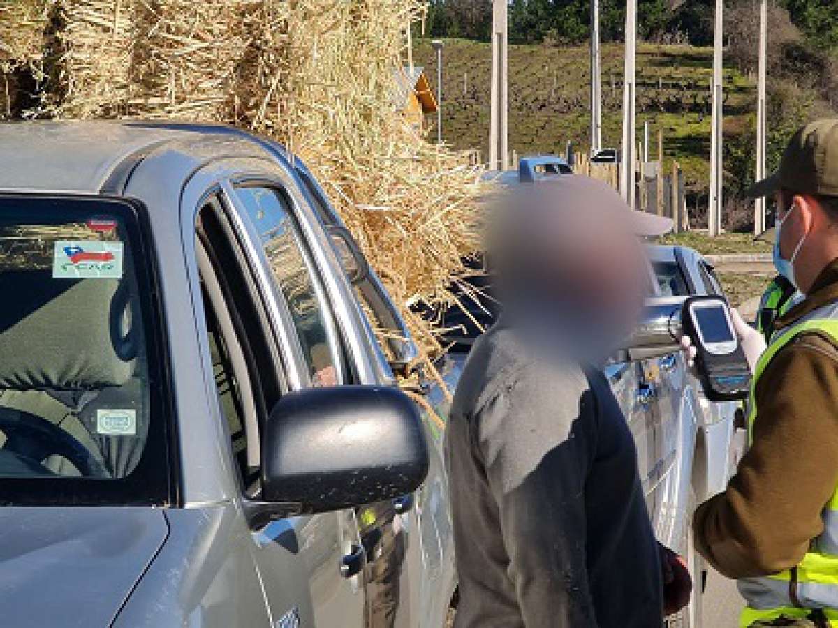 Carabineros detuvo en Portezuelo a un sujeto por conducir bajo la influencia del alcohol y a otro por narcotest positivo