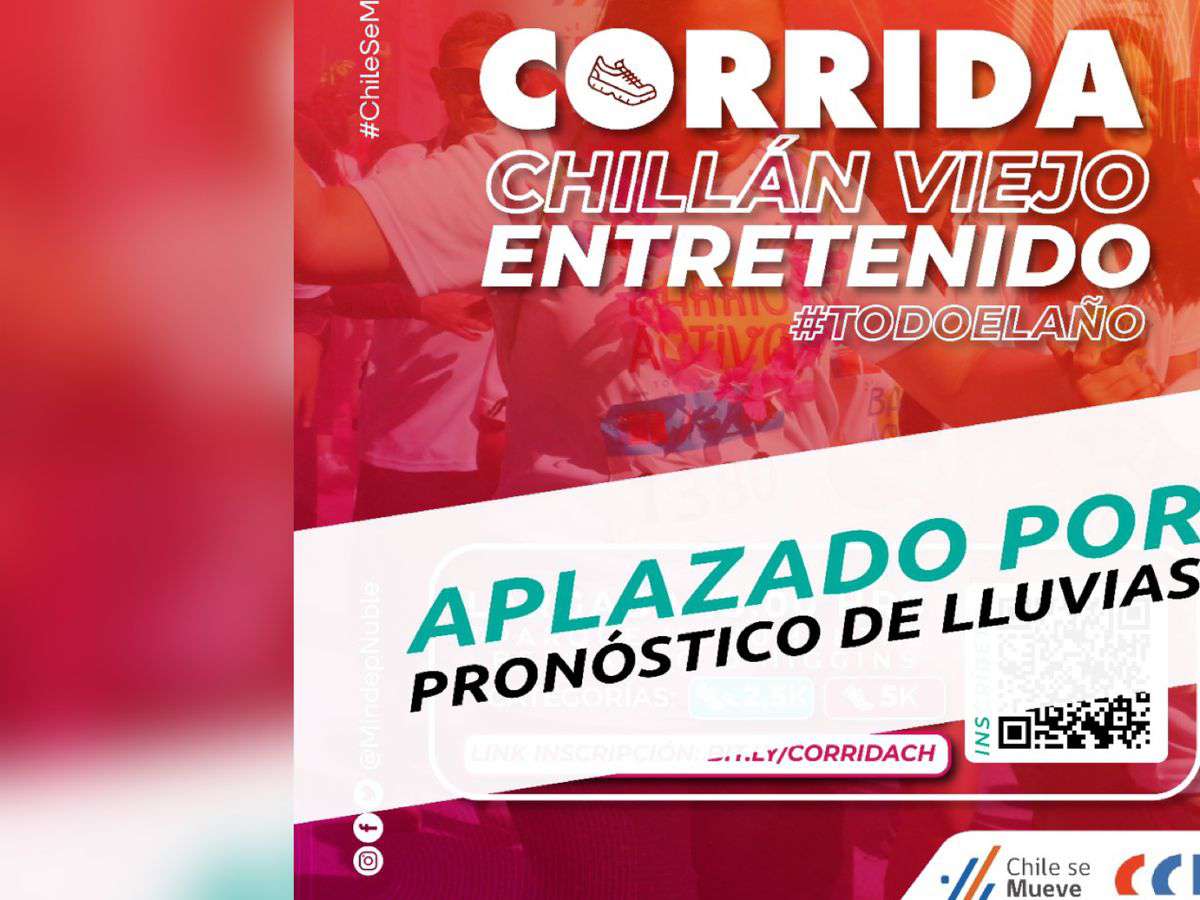 Postergan corrida recreativa en Chillán Viejo para el domingo 20 de noviembre