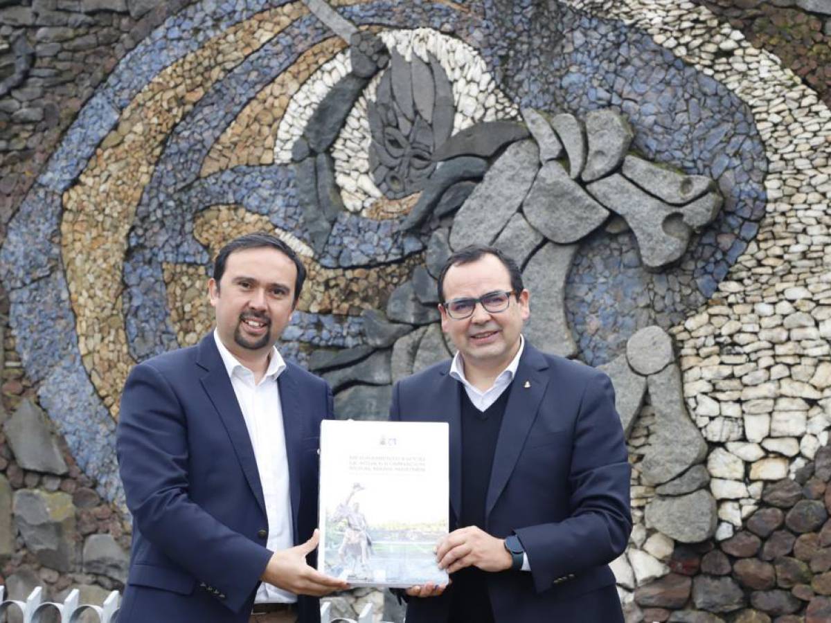 Alcalde de Chillán Viejo y gobernador firmaron convenio realizar un mejoramiento del mural de piedra y su espejo de agua