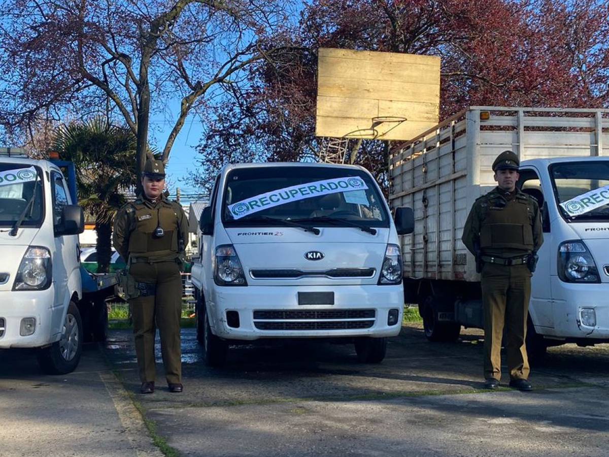 Operativo en Chillán y Chillán Viejo: Carabineros del SEBV Ñuble recuperó 3 vehículos y detuvo a 6 personas