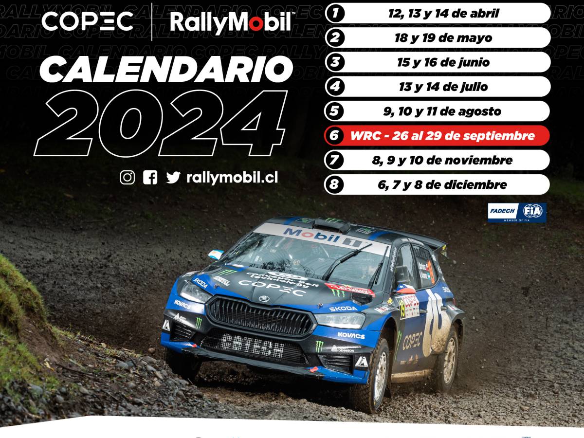 El Copec Rallymobil reveló su Calendario  para el Campeonato 2024