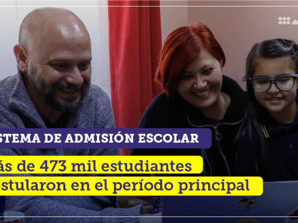 Sistema de Admisión Escolar (SAE) recibió más de 473 mil postulaciones en su período principal