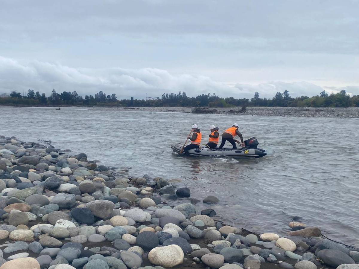 Cuarta jornada de búsqueda de Esteban Gainza Riveros, desaparecido tras salir a pescar en el río Ñuble.